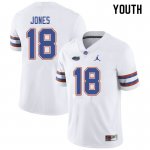 Youth Florida Gators #18 Jalon Jones NCAA Jordan Brand White Authentic Stitched College Football Jersey UGK1162RA